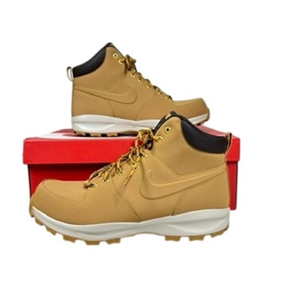 Nike Manoa Leather Boots Mens Wheat Black Hiking Trail Boots Size 13 - Picture 1 of 9